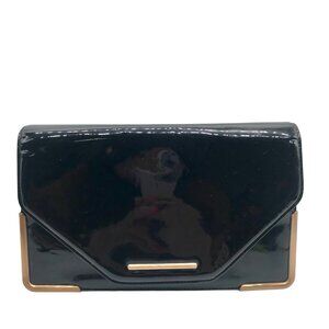 Rachael Zoe Black  Faux Patent Leather Envelope Clutch